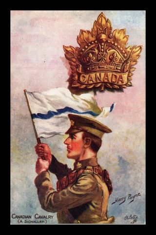Dr Jim Stamps Canadian Cavalry Signaller Topical Canada Emblem Soldier Postcard