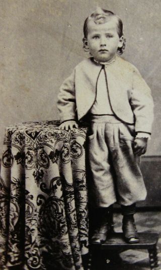 Antique Cw Era Cdv Photo Darling Boy Wearing A Zouave Outfit Union Mills Pa