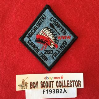 Boy Scout Oa Sebooney Okasucca Lodge 260 Hacha Satki Chapter 1970 Canoe Trip Pat