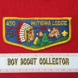 Boy Scout Oa Mitigwa Lodge 450 S4b Order Of The Arrow Pocket Flap Patch