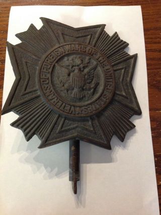 Vintage Metal Grave Marker Veterans Of Foreign Wars Of The United States