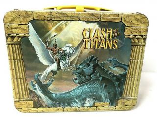 Vintage 1980 Clash Of The Titans Metal Lunch Box Without Thermos Rare