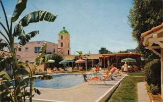 The Motel Inn San Luis Obispo,  Ca Swimming Pool Roadside C1950s Vintage Postcard