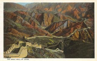 The Great Wall Of China Beijing Peking Ca 1920s Vintage Postcard