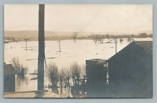 Allegheny River Valley Flood? Rppc Randolph York Estate Photo 1910s