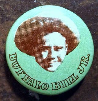Vtg 7/8 " Buffalo Bill Jr.  Tin Litho Pinback Button 1950s Nbc Television Show