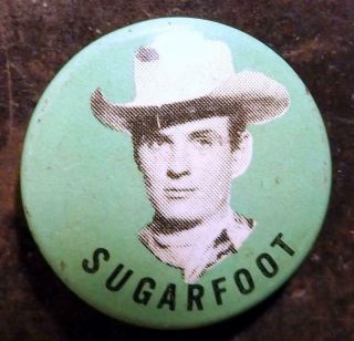 Vtg 7/8 " Sugarfoot Tin Litho Pinback Button Abc Western Television Show 1957 - 61
