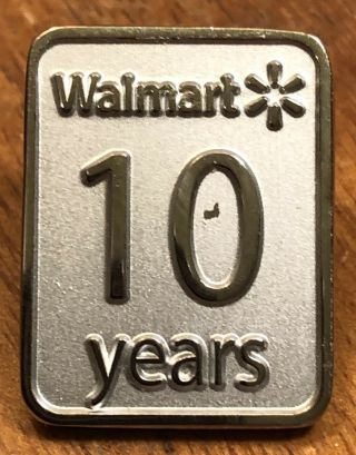 Walmart 10 Years Service Award Associate Lapel Hat Pin Pinback Employee