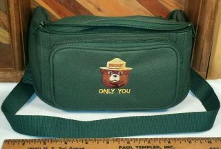 Smokey The Bear Embroidered Adjustable Fanny Pack Waist Belt Bag Hiking Sports