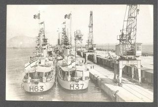 Rppc Royal Navy H.  M.  S.  Gypsy And H.  M.  S.  Garland In Italian Waters