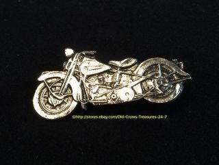 Vintage Pewter Motorcycle Pinback Pin Collectible Gift
