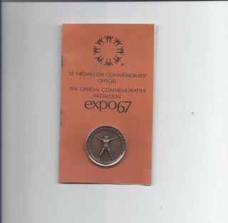 1867 - 1967 Canada Montreal Expo67 Official Commemorative Medallion