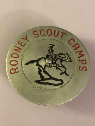 Rodney Scout Camps Boy Scout Vintage Neckerchief Aluminum Slide A2