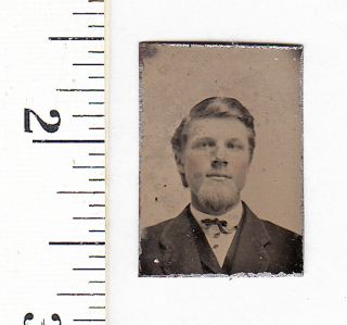 Civil War Era Miniature Gem Tintype Photo.  Handsome Young Man.  644t