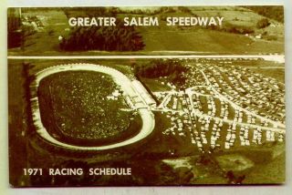 Greater Salem Speedway 1971 Racing Schedule Salem Indiana B/w