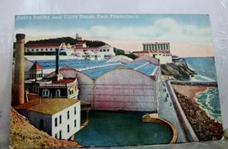 California Ca San Francisco Sutro Baths Cliff House Postcard Old Vintage Card Pc