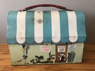 Vintage 1959 Porky ' s Lunch Wagon Bugs Bunny Daffy Thermos Lunch Box Loony Tunes 4