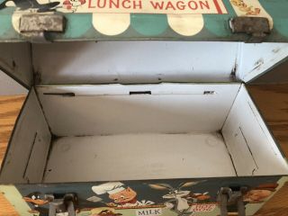 Vintage 1959 Porky ' s Lunch Wagon Bugs Bunny Daffy Thermos Lunch Box Loony Tunes 8