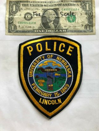 University Of Nebraska Police Patch (lincoln) Un - Sewn In Great Shape