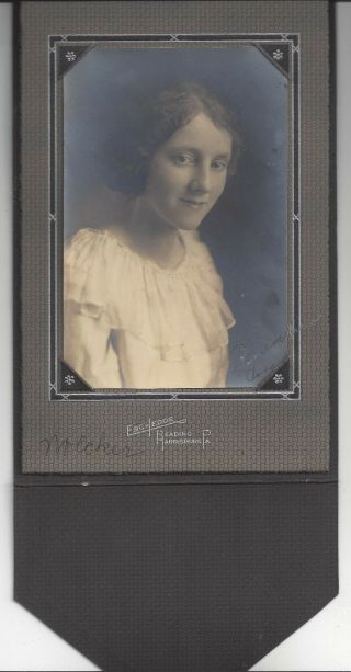 Old Photo Young Woman Identified As Cora Noecker Berks County,  Pa