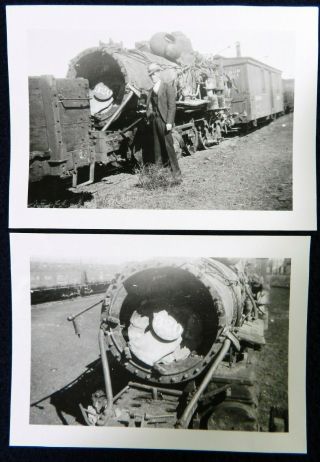 Vtg 1930s Railroad Photo Snapshots Denver Rio Grande Western 320 Wreck Crash