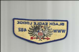 Boy Scouts,  Order of the Arrow vintage Black Eagle Lodge (482) flap - F - 3c 2