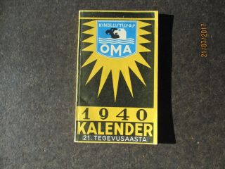 Estonia Insurance Company Oma Calendar 1940