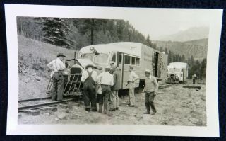 Vtg 1930s Photo Snapshot Rio Grande Southern Railroad Galloping Goose 3 Mail Car