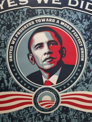 Shepard Fairey Barack Obama Poster “Yes We Did” November 4th 2008 24in x 36in 2