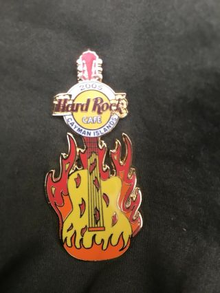 Cayman Islands 2005 Hard Rock Cafe Pin Flames Guitar Limited Edition 2