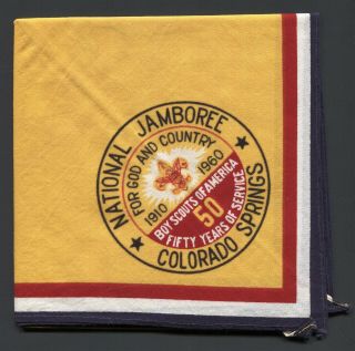 Bsa National Jamboree 1910 - 1960 Scout Neckerchief - -