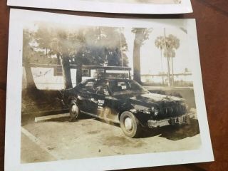 Two Vintage Photos,  U.  S.  Navy Police Car American Motors Hornet?