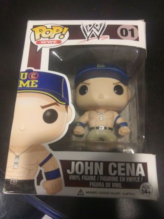 Funko Pop Wwe John Cena (blue Hat) Wrestling 01 Vaulted/retired.  Open Box
