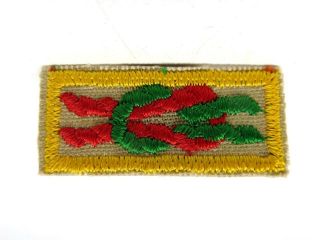 Boy Scout Bsa Arrow Of Light Square Knot Patch - 1989 Error Green Over Red Knot