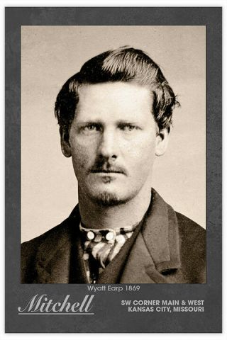 Wyatt Earp Lawman Marshal 1869 Vintage Old West Cabinet Card Photograph Cdv