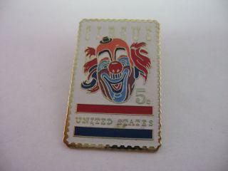 Circus 5 Cent United States Clown Stamp Design Pin