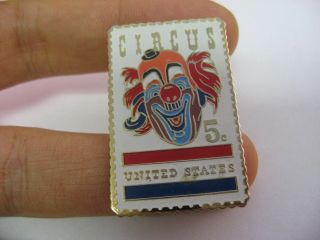 Circus 5 Cent United States Clown Stamp Design PIN 3