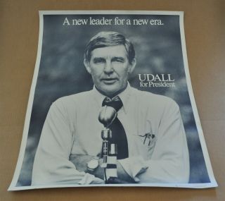 Vtg 1976 President Mo Udall Political Campaign Poster - A Leader For A Era