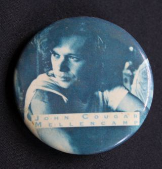 Vintage John Cougar Mellencamp Pins Pinback Button Badge Early Rock Music Photo