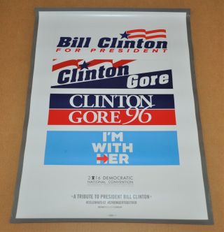 Vintage 2016 President Hillary Clinton Political Campaign Poster I 