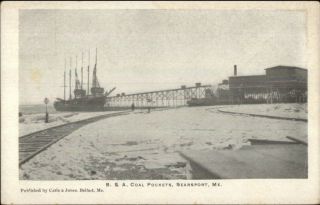 Searsport Me B&a Coal Pockets Schooner Ship C1905 Postcard