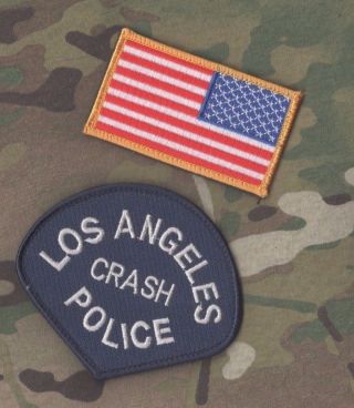 Los Angeles Police Lapd Authentic Lapd ⭐crash⭐ νeΙ©®⚙ Insignia,  Revised Us Flag