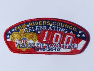 Five Rivers Council 100th Anniversary 2010 Bsa Cententennial Csp Sa25 400 Made