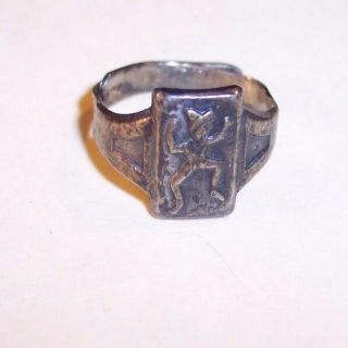 Vintage Girl Scouts Brownie Adjustable Sterling Silver Elf Ring 1940s - 1950s