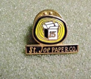 St Joe Paper Company 15 Year Employee Service Award Lapel Pin Florida Paper Mill