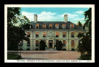 Dr Jim Stamps Us Bois Dore Residence Fahnestock Newport Rhode Island Postcard