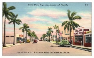 South Dixie Highway,  Homestead,  Fl Redland Paint Store Postcard 5n (2) 17