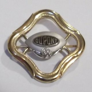 Vtg 10k Gold Filled Dupont Company Employee Service Award Pin W/diamond 8.  8g