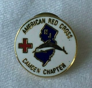 American Red Cross Pin Camden Jersey Nj Chapter Dolphin Vest Lapel Pin