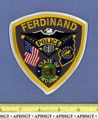 Ferdinand Indiana Sheriff Police Patch Buffalo Bison State Seal Flags
